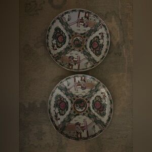 Pair of Rose Medallion plates